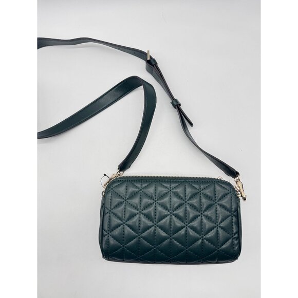 GUESS Kori quilted faux-leather double zip small crossbody bag -Forest Green (U) - Picture 5 of 7